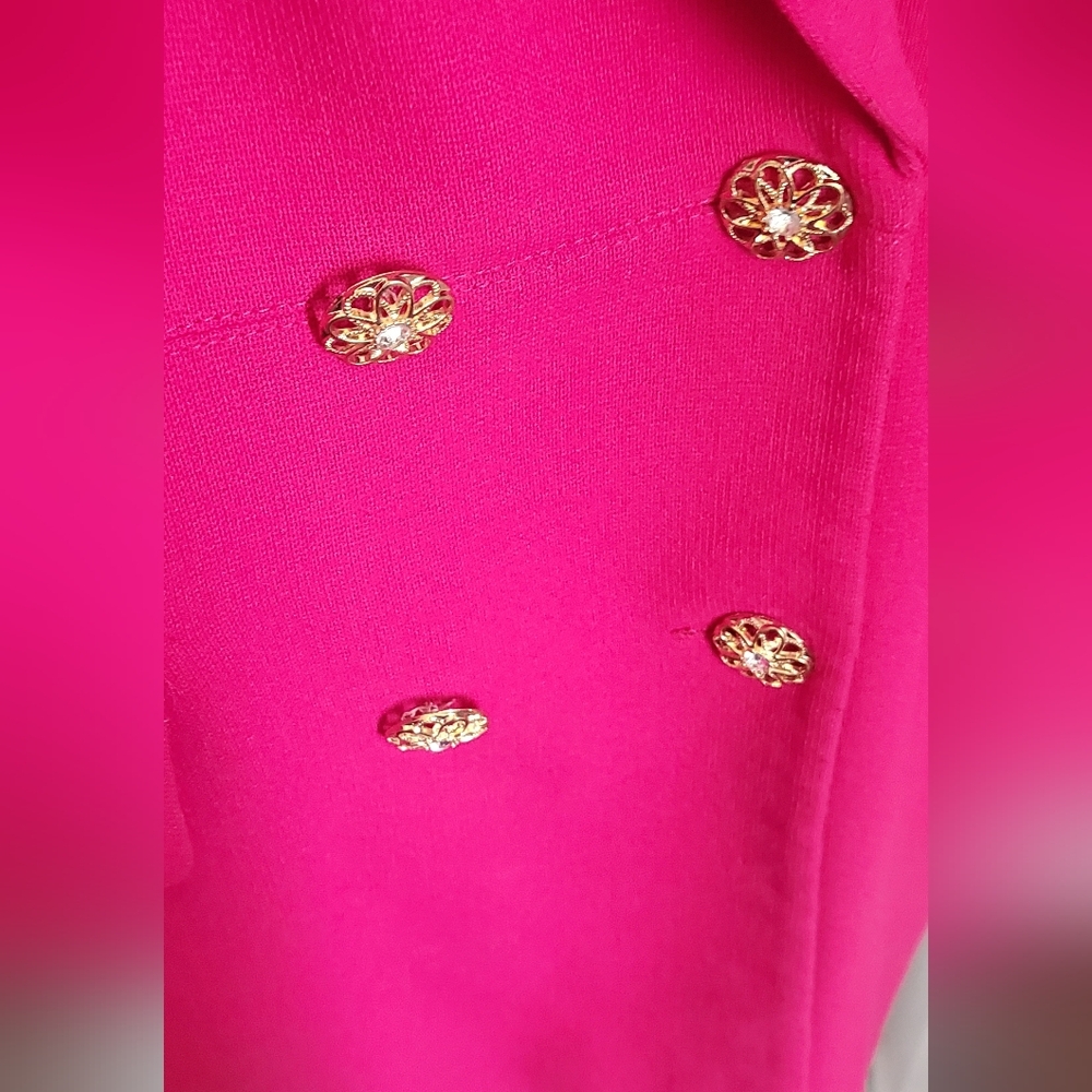 Zara Fuchsia Blazer with Ornate Gold Buttons
